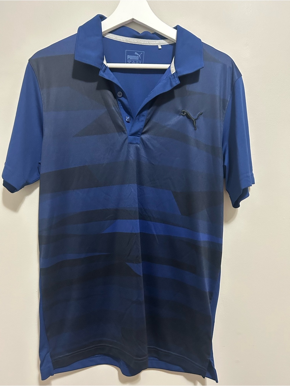 Puma Men’s Royal and Navy Striped Polo